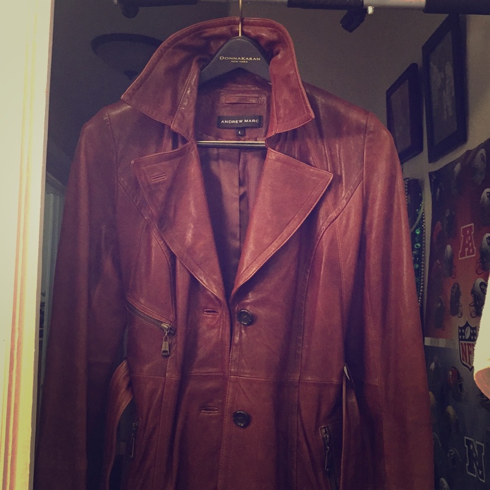 Leather 3/4 length jacket